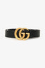 Gucci Black Leather GG Marmont Belt Size 75/30