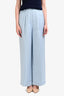LouLou Studio Blue Linen Blend Pleated Trousers Size M