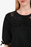 Simone Rocha Black Lace Ruffle Neck Sweatshirt Size L
