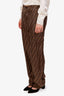 Fendi Black/Brown Silk Zucca Logo Pajama Pant Size 46