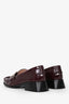 Roger Vivier Burgundy Square Toe Buckle Loafers Size 38
