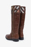 Burberry Brown Leather Colville High Boots Size 38.5