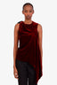 Roland Mouret Burgundy/Black Colridge Velvet Crochet Top Size 4