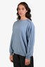 Brunello Cucinelli Blue Cashmere Wool Silk Bead Detail Sweater Size XL