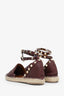 Valentino Burgundy Leather Espadrille Flats Size 35
