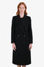 Giorgio Armani Holt Renfrew Black Cashmere Double Breasted Jacket Size 38