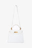 Hermès 2019 White Leather Kelly 28 'Retourne' Top Handle Bag with Shoulder Strap GHW