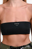 Prada 2021 Black Re-Nylon Logo Plaque Bandeau Top Size 40