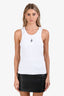 JW Anderson White Ribbed Knit Logo Embroidered Sleeveless Top Size S