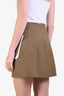 Fendi Brown Wool Mini Skirt with Gold-tone Buttons Size 38