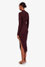 Courreges Purple Logo-Embroidered Ribbed Polo Midi Dress Size S