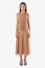 Gucci Brown Silk Chiffon Embellished Long Dress Size