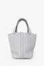 Hermès 2021 Pale Blue Clemence Leather Picotin 18 PHW
