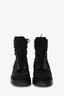 Pre-Loved Chanel™ 2022 Black Glitter Accents CC Logo Combat Boots Size 38