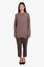 Dolce & Gabbana Brown Check Virgin Wool Straight Leg Pant Size 44