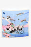 Hermès Blue/Pink Multicolour Silk 'Space Derby' Scarf 90