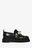 Simone Rocha Black Leather Pearl Bell Embellished Loafers Size 39