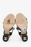 Pre-loved Chanel™ Black Leather CC Turnlock Heeled Sandals Size 38C