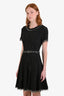 Rebecca Taylor Black Tweed Fringe Edge Short Sleeve Dress Size 6