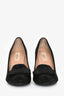 Escarpins Valentino noirs à détail de nœud orné de strass, pointure 38,5