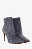 Christian Louboutin Grey Suede 'So Kate 85' Heeled Boots Size 37.5