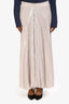 Dusen Champagne Pleated Satin Wide Leg Trousers Size S