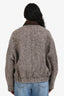 Fabrique Brown Wool Tweed 'Dakota' Baseball Jacket Size S