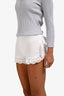 Miu Miu White Cotton Eyelet Mini Shorts Size 38