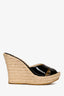 Jimmy Choo Black Patent Cross Espadrille Wedge Size 42