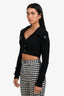 Helmut Lang Black Wool Blend Cropped Cardigan Size XS