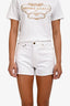 Class Roberto Cavalli White Denim Mini Shorts Size 26