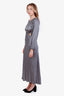 ASTR Blue/Grey Satin Midi Length Open Back Dress Size XS
