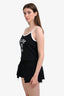Celine Black Logo Print Knit Tank Top Size M