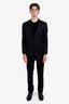 Pal Zileri Black Wool Single Breasted Blazer + Pant Set Size 48 Mens