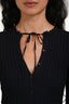 Doen Navy Wool Ribbed Button Down Long Sleeve Top Size S