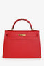 Hermès 2016 Rouge Epsom Leather Kelly 32 with Strap