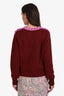 Pre-loved Chanel™ Burgundy Cashmere CC Crystal Button Detail Sweater Size 38