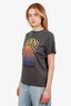 Ganni Grey Cotton Logo T-Shirt Size S