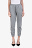 Celine Grey Cotton Embroidered Mini Logo Sweatpants Size XS