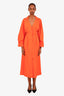 Fabiana Filippi Orange Cotton Button Down Long Dress Size XL
