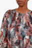 Marni Brown/Burgundy Patterned Long Sleeve Blouse Size 46