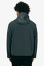 Hermès Vert Chrome Nylon Zipped Hooded Jacket With Leather Detail Size 48 Mens