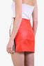 Moschino Couture Red/White Leather Skirt Size 6