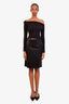 Moschino Couture Black Panelled Midi Skirt Size 14