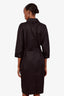 Hermès Black Cotton 'Chemise' Belted Mid Sleeve Midi Dress Size 38