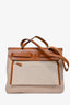 Hermès Herbag 31 2025 en toile/cuir écru/beige/fauve