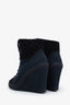 Louis Vuitton Black Canvas Monogram Wedge Ankle Boots Size 39.5