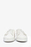 Pre-loved Chanel™ White Leather Camellia Detail Sneakers Size 38.5