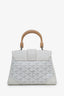 Goyard White Goyardine Mini Saigon Bag With Strap