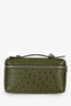 Loro Piana Green Ostrich Leather Extra Pocket L19 Top Handle